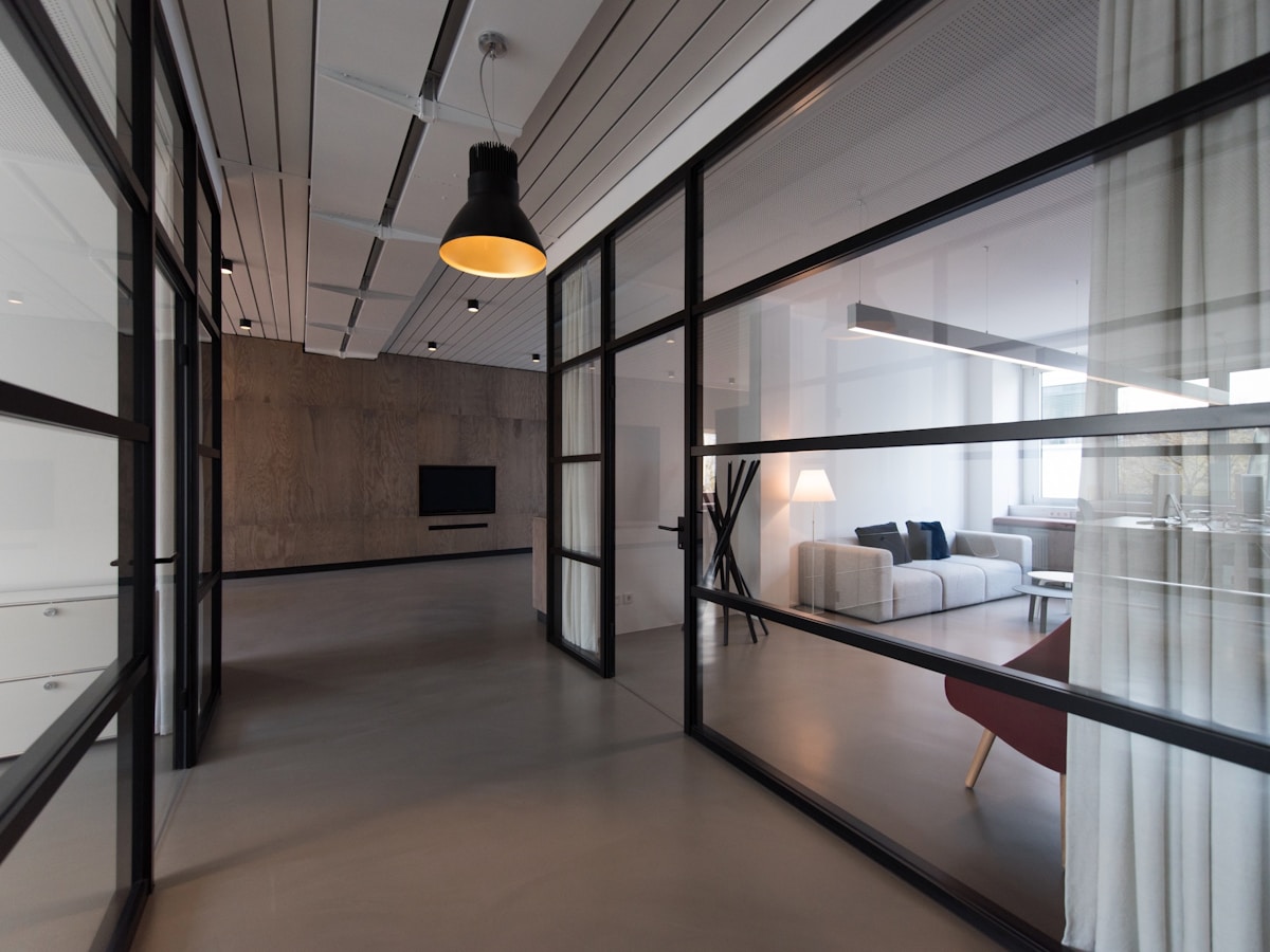 Open plan Aurora workspace with a break area used by the building's team